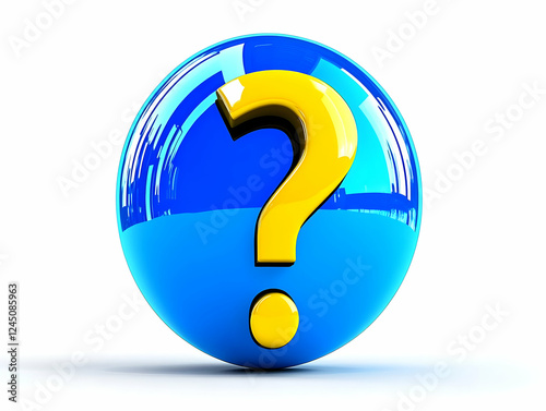 3D Yellow Question Mark on ...