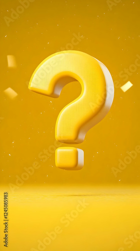 3D Yellow Question Mark Flo...