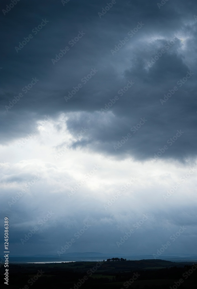 moody sky over landscape with ominous atmosphere moody sky over landscape with ominous atmosphere