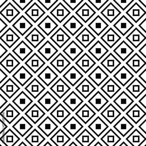 Black and White Diagonal Squares Tiles Pattern Repeat Background. seamless and repeats