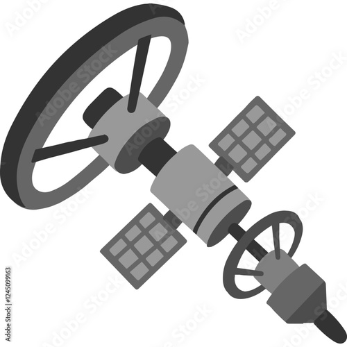 Space station handdrawn illustration in vector design