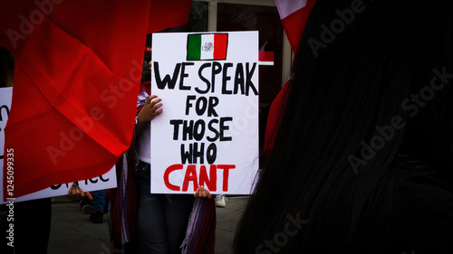 Signs at a protest against the deportation of Immigrants