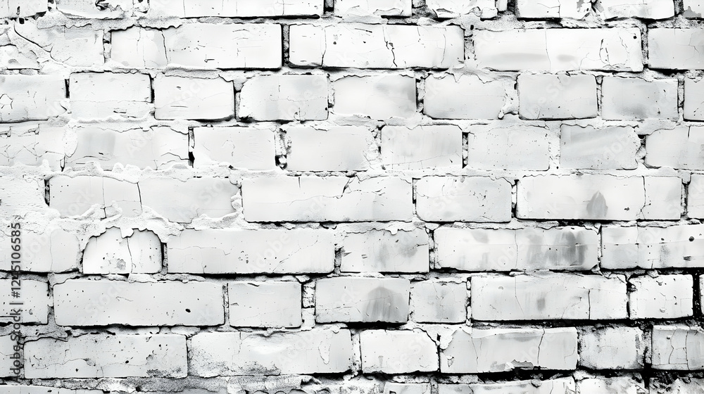 Fototapeta premium Close-up of a weathered white brick wall showcasing texture and imperfections in urban setting