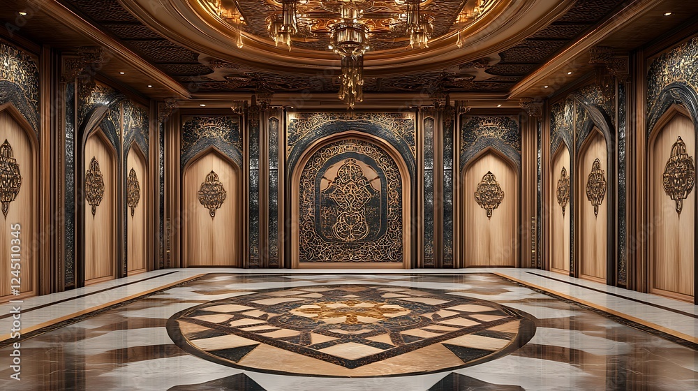 Obraz premium Opulent 3D Render of an Ornate Interior Space AI Generated