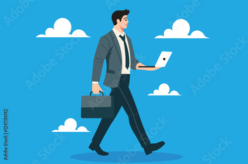 Embracing hybrid work. A person focused on their laptop, enjoying the productivity and flexibility of working from home or the office.