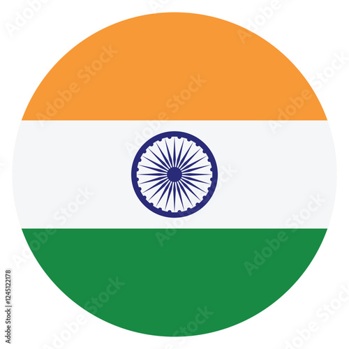 India flag. India circle flag logo icon computer vector illustration design