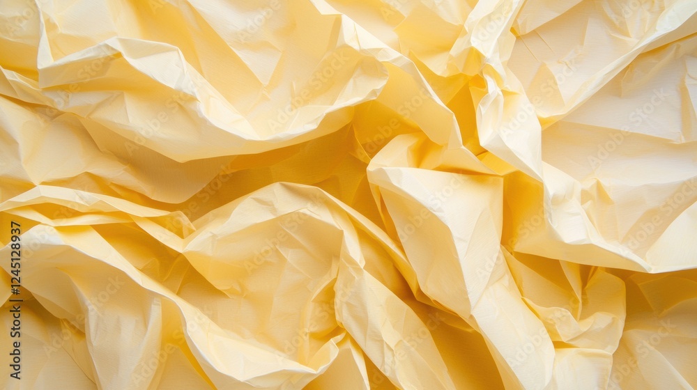 Crumpled yellow paper texture abstract art studio background Crumpled yellow paper texture abstract art studio background