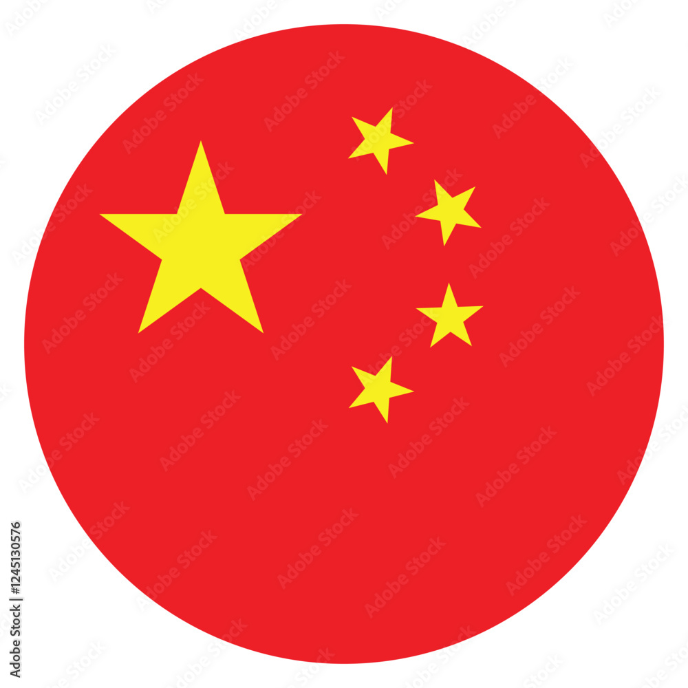 China flag. China circle flag logo icon computer vector illustration design China flag. China circle flag logo icon computer vector illustration design