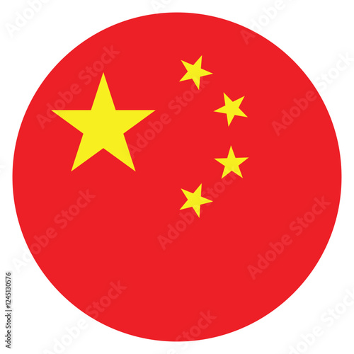 China flag. China circle flag logo icon computer vector illustration design