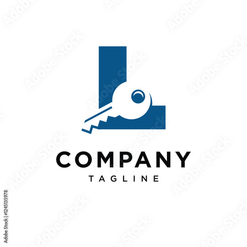 Letter L Key Logo Icon Vector