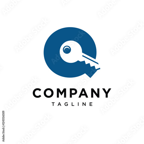 Letter Q Key Logo Icon Vector