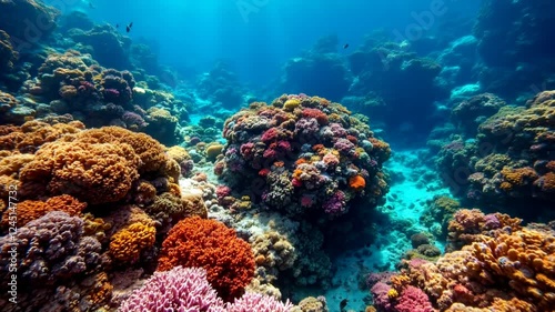 Wallpaper Mural Vibrant Coral Reef Underwater Scene with Diverse Marine Life Torontodigital.ca