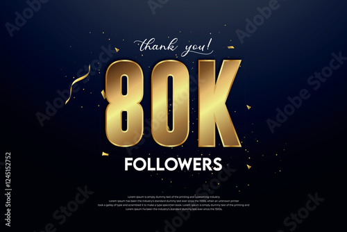 80k followers celebration with beautiful background. design vector.	