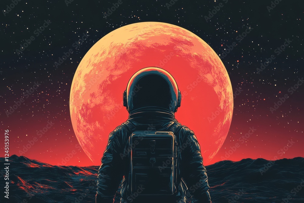 Obraz premium Astronaut On Alien Planet