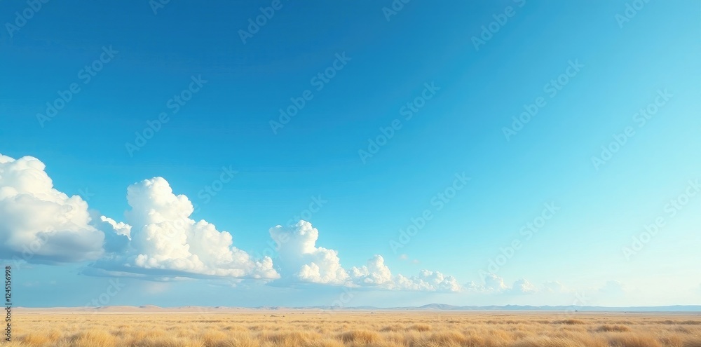 Obraz premium vast expanse of open sky with a few wispy clouds, nature, sky