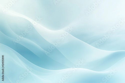 Soft flowing abstract waves in light blue and white with a delicate airy texture, creating a serene and dreamy background perfect for modern design, digital art, and creative projects
