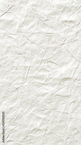 Background Concept Crumpled white paper texture, perfect for backgrounds or creative projects.