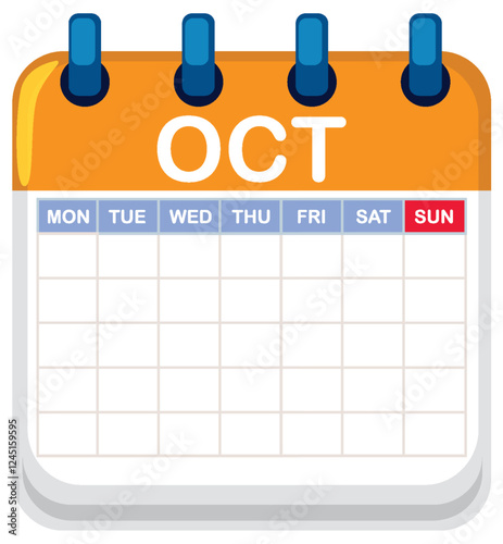 October Calendar Page Illustration