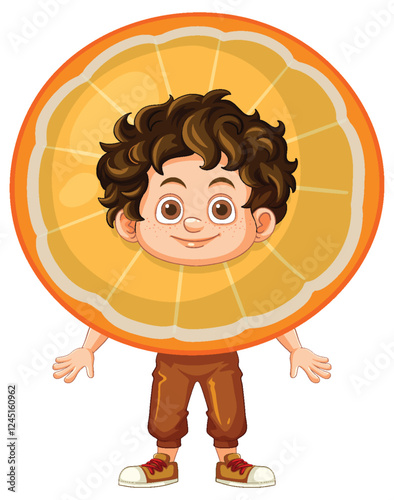 Child Dressed as Orange Slice