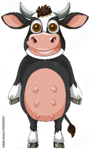 Cute Cartoon Cow Illustration