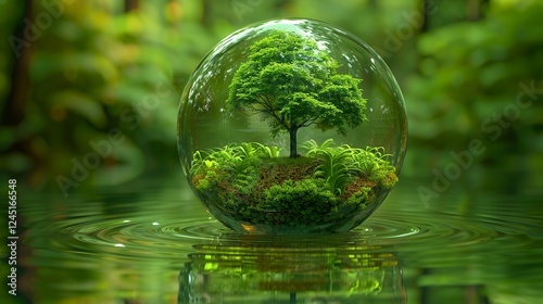 Wallpaper Mural ガラスの球の中の緑の木々と植物10 Torontodigital.ca