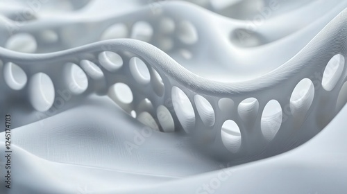 Abstract White 3D-Printed Structure
