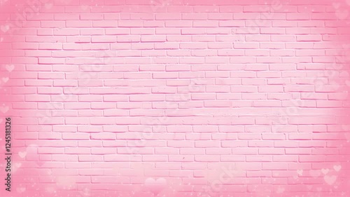 Romantic Pink Brick Wall Background
