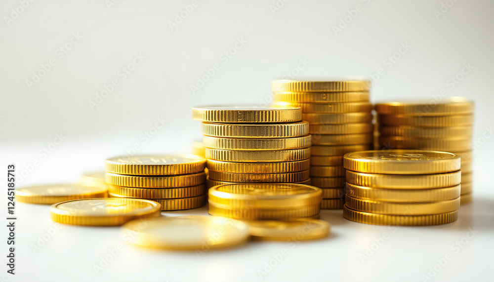 Stacks of Gold Coins Financial Success Wealth Stacks of Gold Coins Financial Success Wealth
