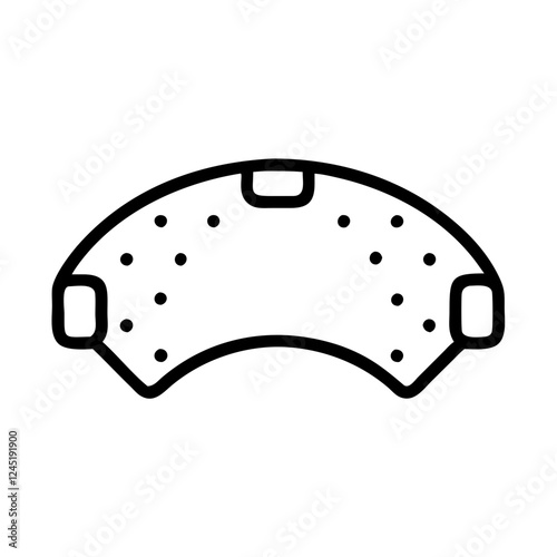Line art brake pad icon for automotive parts and maintenance
