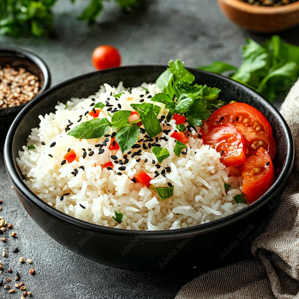 Fresh Herb Rice with Cherry Tomatoes and Spices Fresh Herb Rice with Cherry Tomatoes and Spices