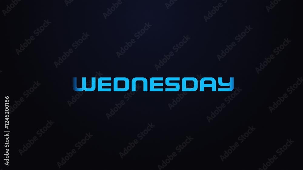 Glowing explosion WEDNESDAY text reveal blue and pink Glowing explosion WEDNESDAY text reveal blue and pink