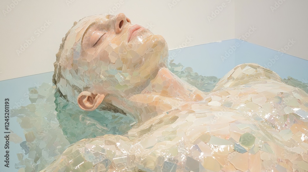Fototapeta premium Relaxing art installation gallery space visual art contemporary environment close-up view artistic expression