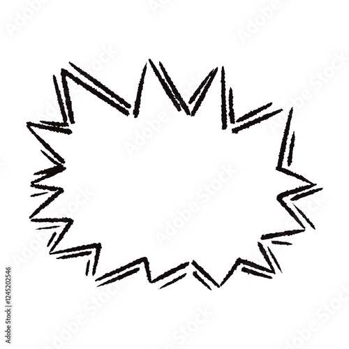 手描きのトゲトゲした吹き出し