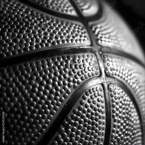 Close-Up Black and White Basketball in Minimalist Graphic Design
