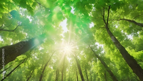 sun rays in the forest