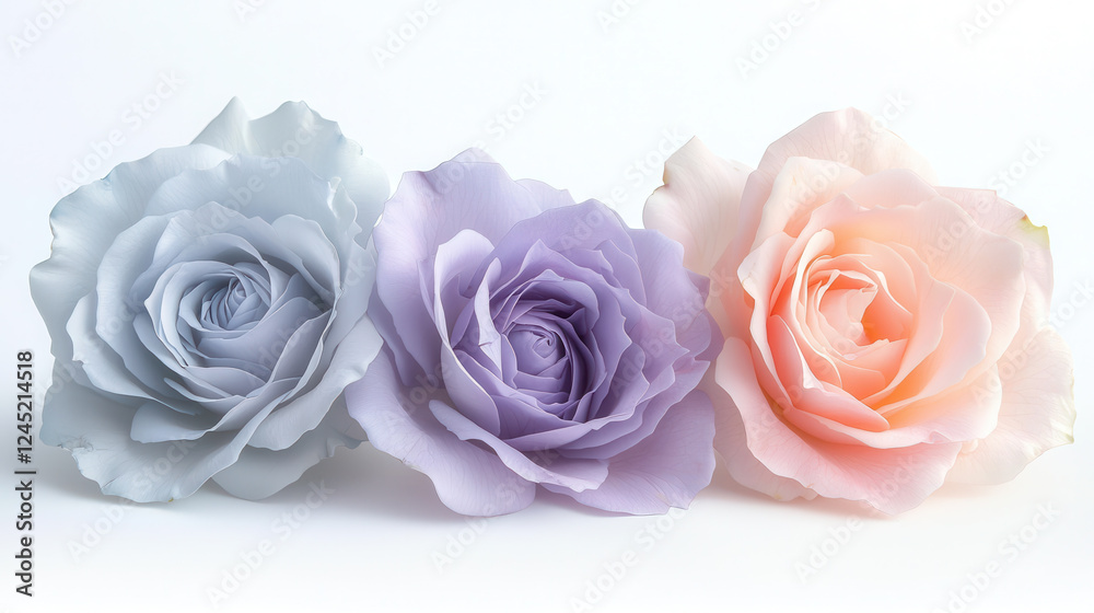 Fototapeta premium soft and elegant display of roses in pastel shades, showcasing beauty and tranquility