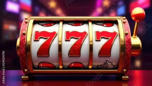 Wallpaper Mural jackpot streak 777 on slot machine isolated on a transparent background, concept of winning big in a casino Torontodigital.ca