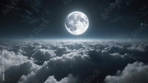 full moon over the clouds