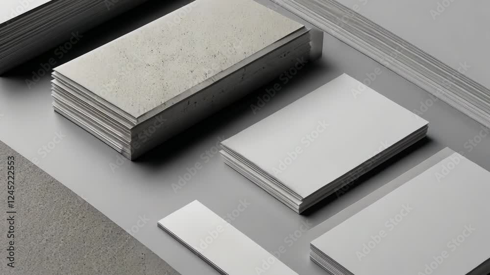 Geometric arrangement of concrete and cardboard blocks in modern minimalist design Geometric arrangement of concrete and cardboard blocks in modern minimalist design