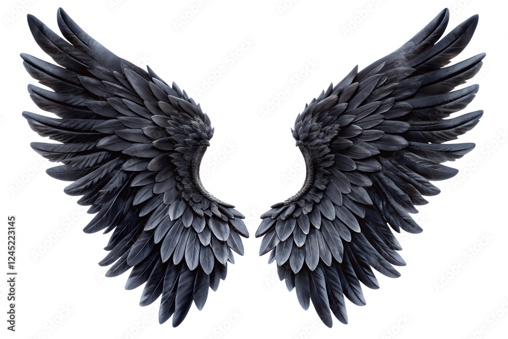 Obraz premium black wings isolated on white background