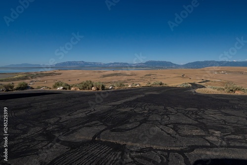 Winding Road Through Arid Landscape photo