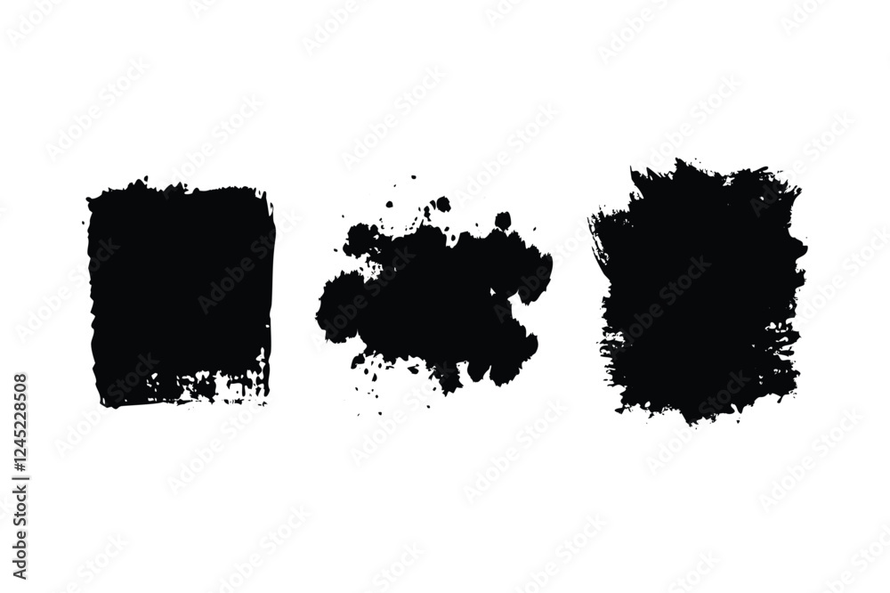 Fototapeta premium Expressive Vector Brush Strokes & Ink Splatter Collection