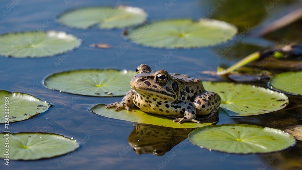 Tender Moments: A Mississippi Gopher Frog and Its Tadpoles by the Pond Tender Moments: A Mississippi Gopher Frog and Its Tadpoles by the Pond