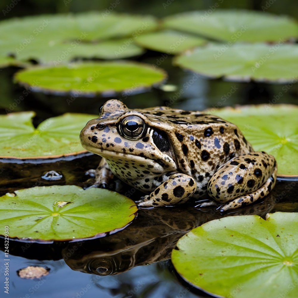 Sweet Encounters: A Mississippi Gopher Frog and Its Tadpoles by the Pond Sweet Encounters: A Mississippi Gopher Frog and Its Tadpoles by the Pond