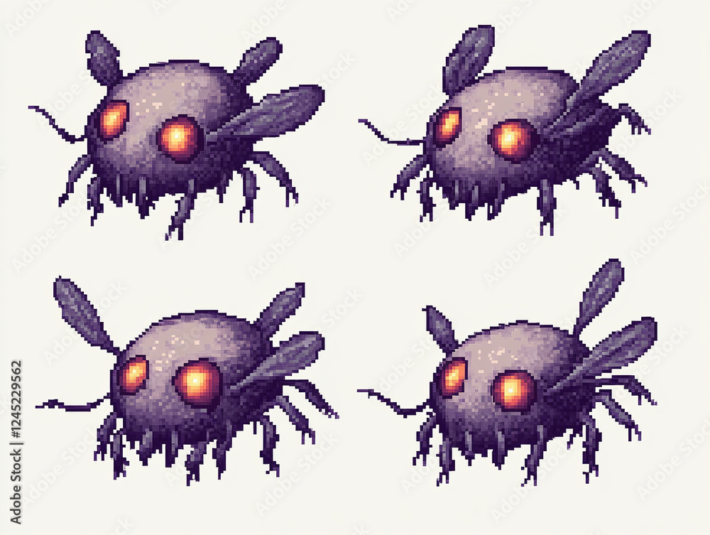 Pixel Art Creature Design - Dark Fantasy Insect Pixel Art Creature Design - Dark Fantasy Insect