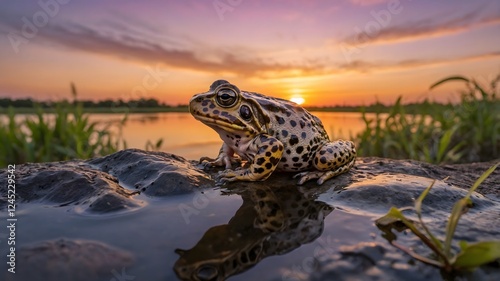 Golden Hour: The Mississippi Gopher Frog by the Tranquil Pond