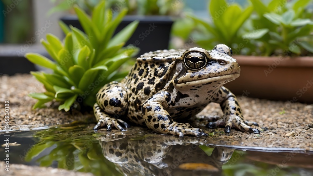 Fototapeta premium Urban Nature: The Mississippi Gopher Frog's Garden Safari