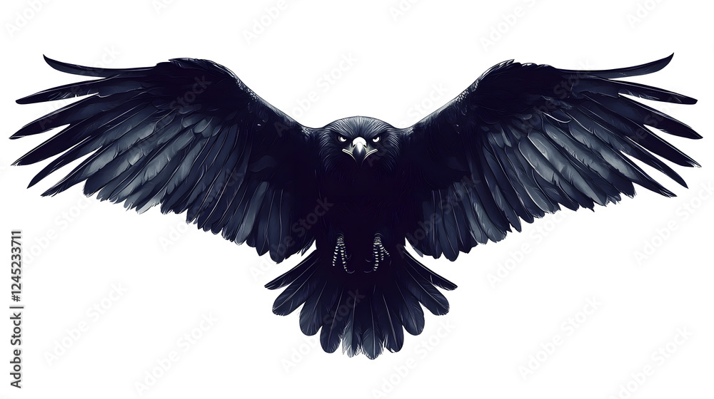 Naklejka premium Majestic Dark Bird in Flight