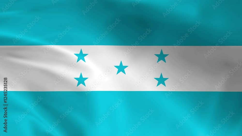 Honduras flag waving animation, perfect looping, 4K video background, official colors, looping National Honduras flag animation background 4k best choice and suit for your footage