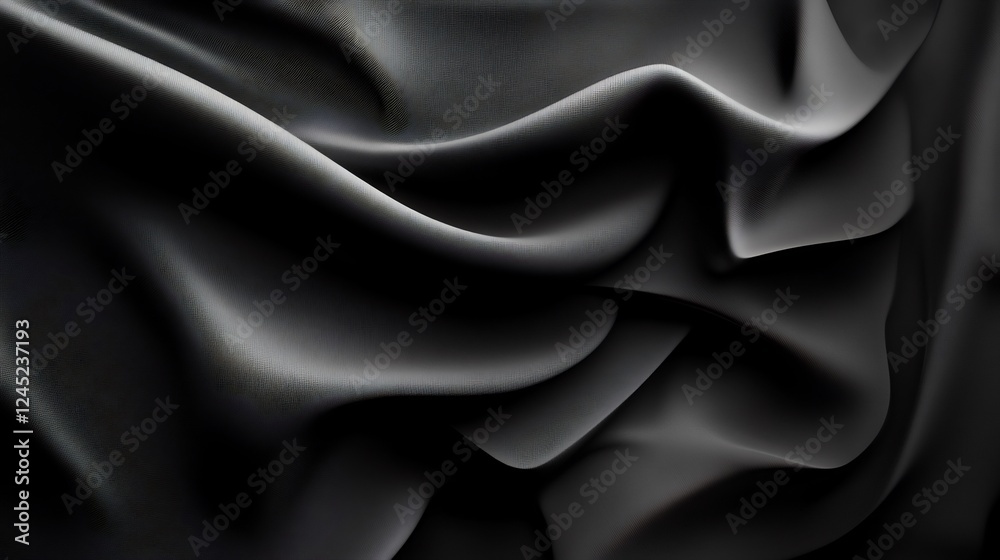 Obraz premium Abstract Drapery: Dark Elegance in Fabric Texture